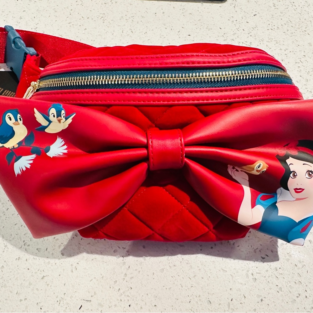 Loungefly Snow White Classic Bow Quilted Velvet Belt Bag